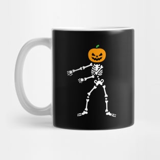 Pumpkin Head Skeleton FLOSS Dance Halloween Mug